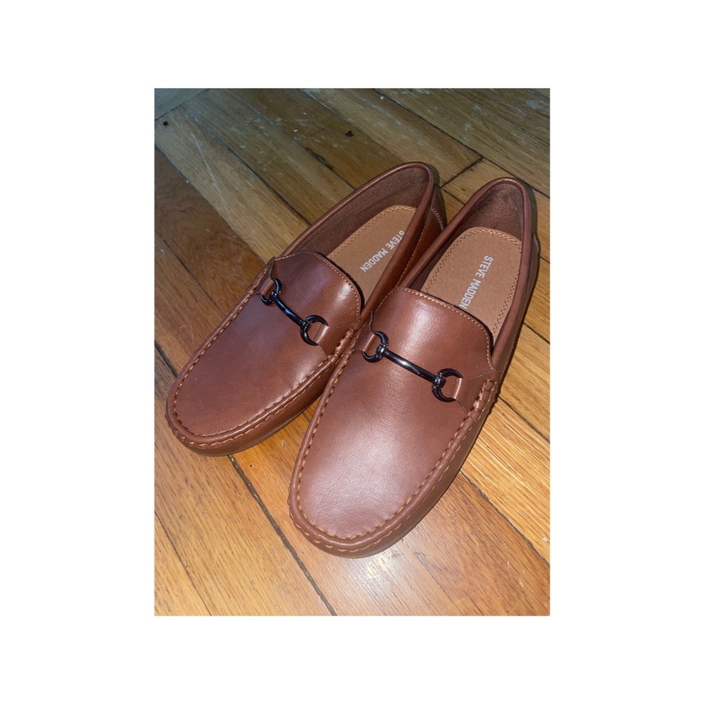 Steve Madden's Boy's Brown Leather Loafers Size 6